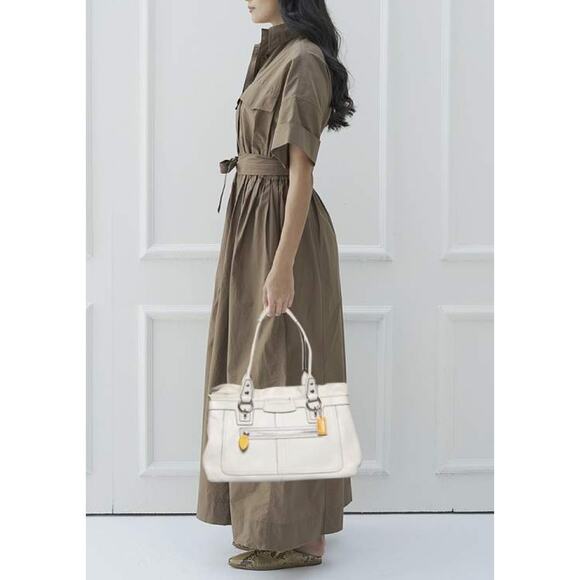 $348 COACH Penelope Pebbled Leather Shopper Tote Satchel Tan Shoulder Bag - Picture 1 of 11